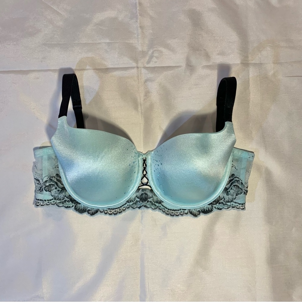 La Senza So Free Blue and Black Rhinestone Bra C36